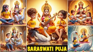 How To Create 3D AI Saraswati Puja Tshirt Name Image  Saraswati Puja AI Tshirt Name Photo Editing [upl. by Springer568]