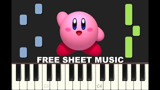 GOURMET RACE from KIRBY Video Games Nintendo Piano Tutorial with free Sheet Music pdf [upl. by Ahsinyd]