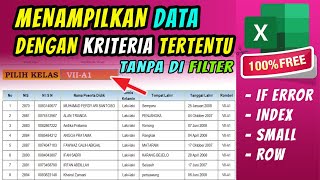 TUTORIAL  CARA MENAMPILKAN KELOMPOK DATA TERTENTU  Rumus Excel [upl. by Ameerahs924]