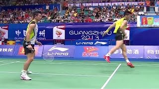 MAhsanHSetiawan v Cai YFu HF MDSF Wang Lao Ji BWF World Champ 2013 [upl. by Melinda855]