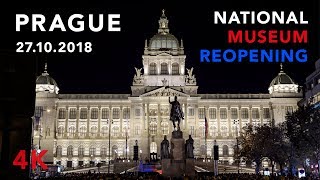 Prague National Museum Reopening and Video mapping show 27102018 [upl. by Draner]