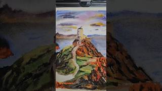 llanddwyn island watercolor painting scenery landscapepainting artoftheday artisticlandscapes [upl. by Hescock402]