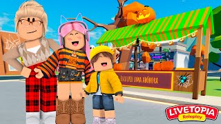 ROTINA DOS NETOS DA VOVÓ NO HALLOWEEN DE LIVETOPIA Family Roleplay  ROBLOX [upl. by Nevin]