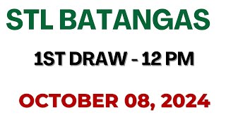 STL Batangas Draw result today live 1200 PM 08 October 2024 [upl. by Oinotna]