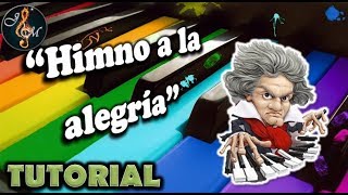 HIMNO A LA ALEGRIA Piano tutorial fácil con notas Canción fácil [upl. by Birck]