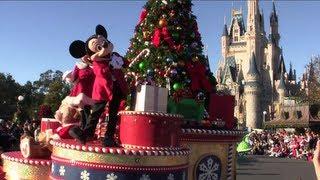 Mickeys Once Upon a Christmastime Parade daytime at the Magic Kingdom [upl. by Rovelli279]