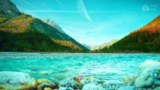 Relaxing Turquoise Mountain River 10 Hours of Flowing Water Sounds [upl. by Domingo]