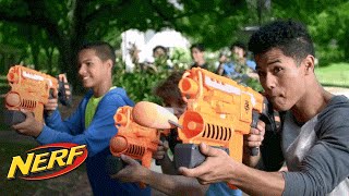 NERF Stunts  Dessert Double Demolishing wThe NStrike Elite Demolisher 2in1 Blaster [upl. by Murat431]