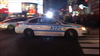 QUICK CLIP OF NYPD CRUISER USING HILO SIREN WHILE RESPONDING ON 7TH AVE IN MANHATTAN [upl. by Nylecaj230]