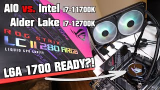 Asus ROG Strix LC II 280 🔥 AIO vs Intel i711700K amp 12700K Alder Lake LGA 1700 READY Review [upl. by Naicul847]