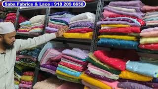 Hyderabad Fabrics Shopping ₹25Mtr Designer Bollywood Style Fabrics amp Lace Collection [upl. by Cullen803]