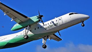 Widerøe Dash8 300  Arrival startup and Departure  Stord airport may 2020 [upl. by Eicrad]