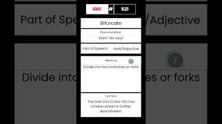 GRE Vocabulary builder for English 521 Word Bifurcate GRE English Vocabulary Shorts [upl. by Anelrahs753]