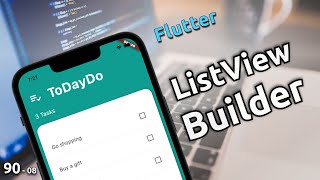 ListView builder  Todo app 08  Flutter [upl. by Jayme]