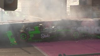 Zhou Guanyus FP3 crash  Jeddah Corniche Circuit [upl. by Congdon564]