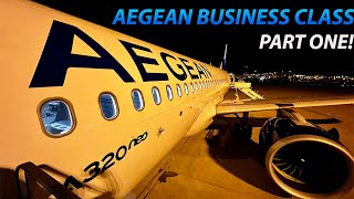 Is Aegean the best Business Class in Europe Part One  Heathrow to Athens Airbus A321neo [upl. by Mit]