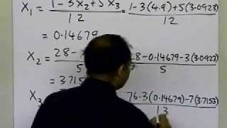 Chapter 0408 Lesson GaussSeidel Method of Solving Simultaneous Linear Equations Example Part 2 [upl. by Oiliruam]