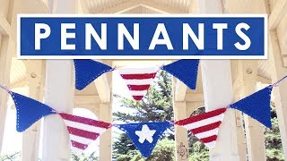 PATRIOTIC PENNANT BANNER Summer Knit Series [upl. by Sidnala905]