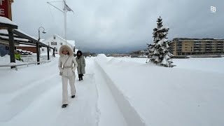 Winter walking tour in Tønsberg Norway heavy snowfall ☃️ [upl. by Tien142]