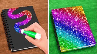 COOL SCHOOL HACKS AND DIY CRAFTS  Rainbow School Drawing Tips By 123 GOLIVE [upl. by Abraham]