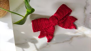 Fiocco natalizio grande alluncinetto tutorial  large crochet Christmas bow tutorial [upl. by Evelinn]