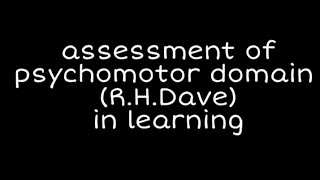 Assessment of psychomotor by RHDave in learning netbedmed [upl. by Thevenot]