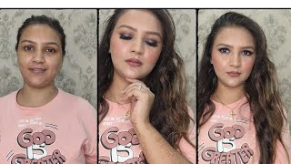 How to do self glossy makeup 💄 full tutorial in Hindi [upl. by Gwen]