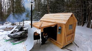 Tiny Cabin on Runners  Wood Stove Install amp Chaga Hunt  Log Cabin Update Ep 115 [upl. by Krys]