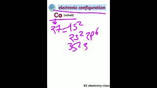 electronic configuration for Cocobaltby khushboo yadavelectronicconfiguration k2chemistryclass [upl. by Elyak]