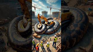 Found a python wrapped tightly around my excavator youtubeshorts shorts animals [upl. by Halyhs]