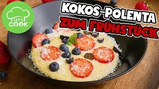 Einfache Frühstücksidee  Polenta mit Kokosmilch  vegan [upl. by Lhok]