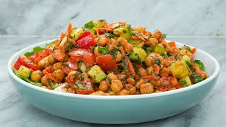 High Protein Chickpea Salad Plantbased  Healthy Salad Recipe for Vegetarian and Vegan Diet [upl. by Buchbinder948]