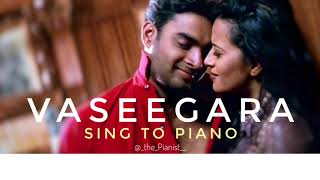 Vaseegara  Minnale  Sing to Piano  Karaoke with Lyrics  Harris Jayaraj  Athul Bineesh [upl. by Jephthah]