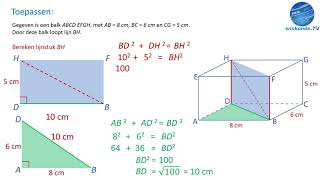 Stelling van Pythagoras  in de ruimte  Wiskunde TV [upl. by Ayote]