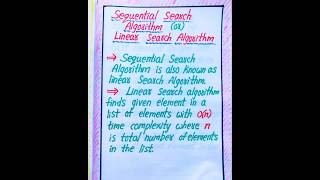 Sequential Search Algorithm in Data Structures LahariVlogs shorts datastructures [upl. by Carrel]