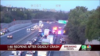 Pedestrian fatally hit by vehicle on Interstate 80 near Rocklin [upl. by Adyahs33]