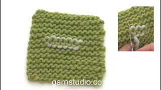 How to weave in tails in garter stitch [upl. by Annaohj]