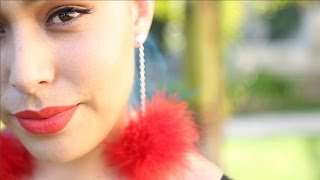 Feather Pom Pom Earrings ♥ DIY [upl. by Hsirt]