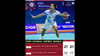 Kalakan Chiko Ginting ke r16 China Open 2024 [upl. by Spracklen]