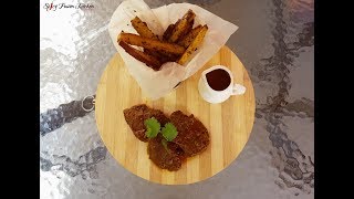 Saucy Fillet Steak With Sweet Potato Fries Recipe  Spicy Fusion Kitchen [upl. by Brandes482]