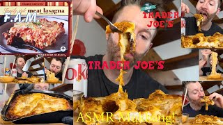 ASMR Mukbang – Eating Cheesy Meat Lasagna Ramen Noodles Eating Trader Joes No Talking Lasagna [upl. by Metsky641]