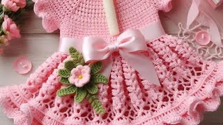 Crochet New Baby frock Crochet baby frock Beautiful Crochet Princess Dress Designs [upl. by Almond]