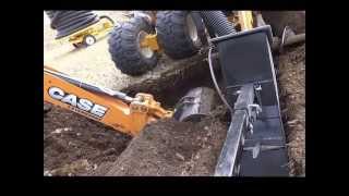 CASE 590 SN Backhoe Digging After DK 628 Trencher Hit Rock [upl. by Eissej939]