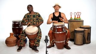 Djembe vs Conga  African Drums [upl. by Macnair820]