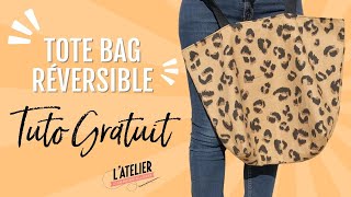 Tuto gratuit  coudre un sac tote bag réversible [upl. by Ltihcox20]