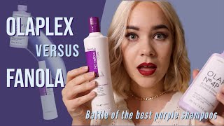 BATTLE OF THE BEST PURPLE SHAMPOOS Olaplex vs Fanola [upl. by Hurff961]