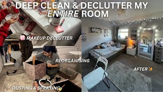 deep clean amp declutter my ENTIRE room🫧🧼  satisfying transformation ♡ [upl. by Millwater]