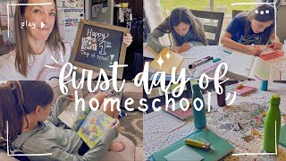 FIRST DAY OF HOMESCHOOL 20242025  Homeschool Day in the Life [upl. by Adeehsar]