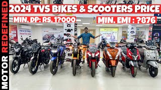 2024 TVS All Bikes amp Scooters Latest Price List  Raider 125 Jupiter 125 Ronin 225 Apache 160 4V [upl. by Leavy]