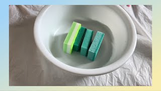 ASMR Bulk Green Shaving Foam Sponge Ripping [upl. by Elbertine277]